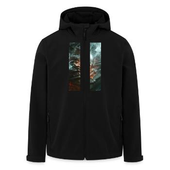 Haunted Knowledge Unleashed - Men’s Recycled Softshell Jacket by Stanley/Stella - black - Front - AI Model Male 185 light (185cm)