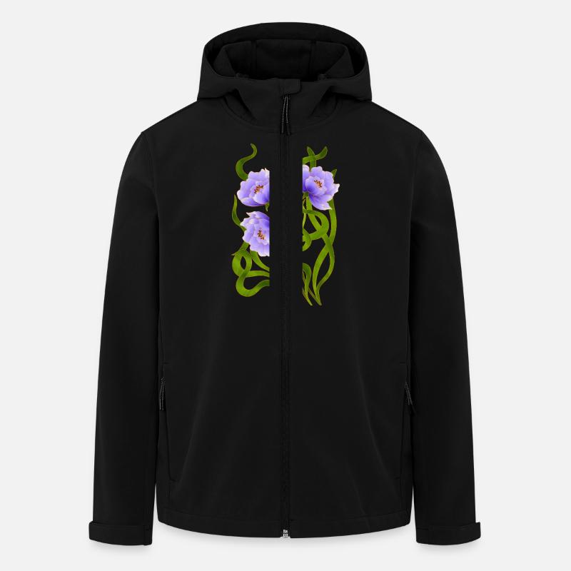 Blumen - Recycelte Männer Softshell-Jacke Discoverer von Stanley/Stella - Schwarz