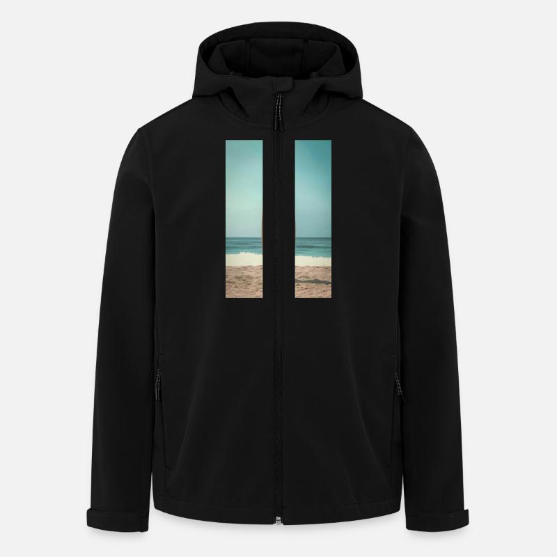 Black & White Surf Explosion - Men’s Recycled Softshell Jacket by Stanley/Stella - black