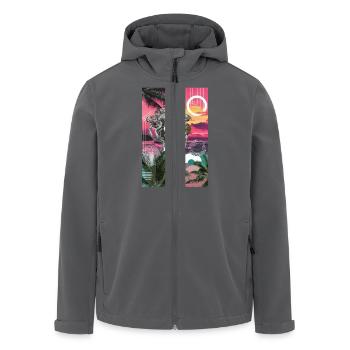 Cyber Tropic Surrealer Traum - Recycelte Männer Softshell-Jacke von Stanley/Stella - Schwarz - Vorne - AI Model Male 185 light (185cm)