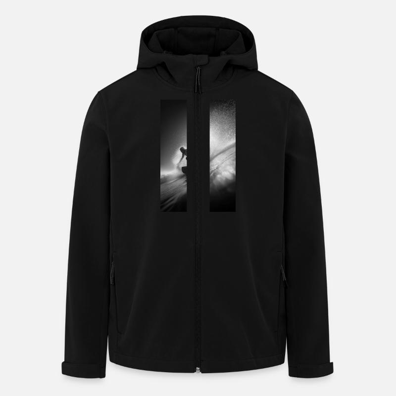 Black & White Surf Explosion - Men’s Recycled Softshell Jacket by Stanley/Stella - black