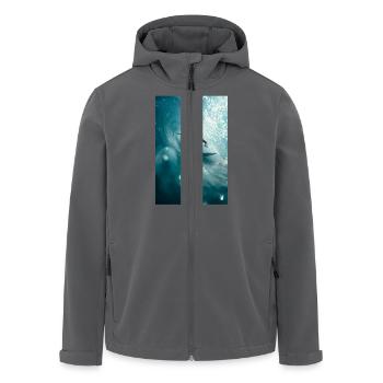 Surfer fährt das perfekte Fass - Recycelte Männer Softshell-Jacke von Stanley/Stella - Schwarz - Vorne - AI Model Male 185 light (185cm)