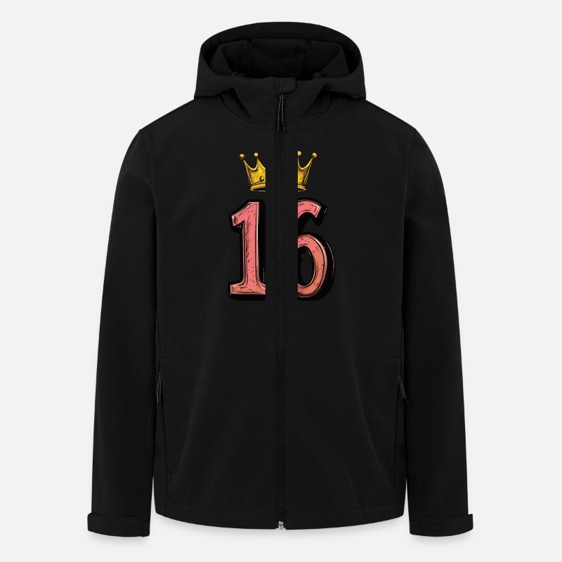 16 Zahl Krone - Recycelte Männer Softshell-Jacke von Stanley/Stella - Schwarz