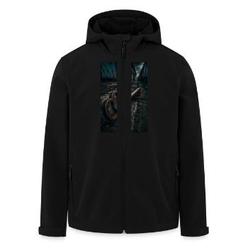Rusty Key to Forgotten Secrets - Men’s Recycled Softshell Jacket by Stanley/Stella - black - Front - AI Model Male 185 light (185cm)
