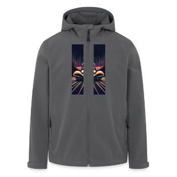 Balade rétro à travers les néons - Veste softshell homme en polyester recyclé Stanley/Stella - noir - Devant - AI Model Male 185 light (185cm)