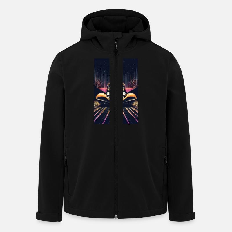 Retro-Fahrt durch Neonnächte - Recycelte Männer Softshell-Jacke von Stanley/Stella - Schwarz