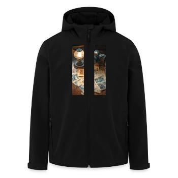 Des souvenirs vintage capturés dans le temps - Veste softshell homme en polyester recyclé Stanley/Stella - noir - Devant - AI Model Male 185 light (185cm)