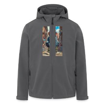 Urban Ape mit Streetstyle - Recycelte Männer Softshell-Jacke von Stanley/Stella - Schwarz - Vorne - AI Model Male 185 light (185cm)
