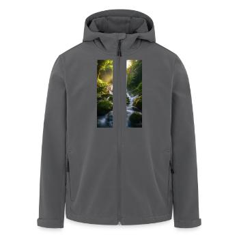 Cascade de la jungle mystique - Veste softshell homme en polyester recyclé Stanley/Stella - noir - Devant - AI Model Male 185 light (185cm)