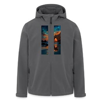 Moonlit Arch Over Ocean - Men’s Recycled Softshell Jacket by Stanley/Stella - black - Front - AI Model Male 185 light (185cm)