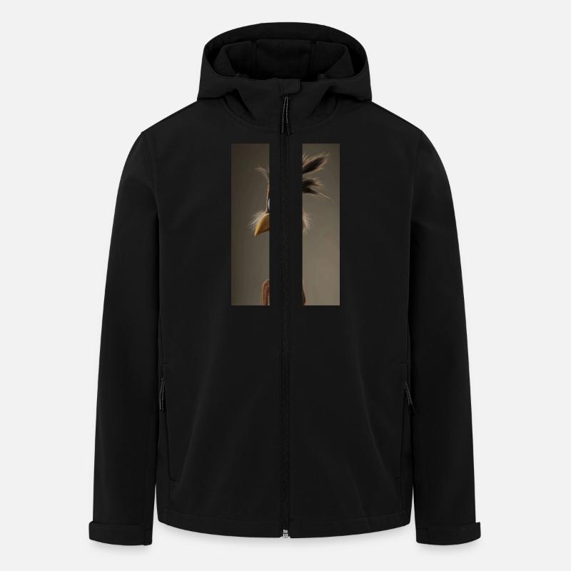 Grumpy Cartoon Bird - Men’s Recycled Softshell Jacket by Stanley/Stella - black