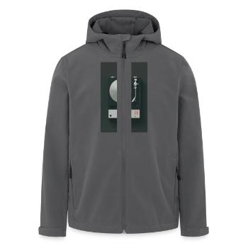 Minimalistischer Retro-Plattenspieler - Recycelte Männer Softshell-Jacke von Stanley/Stella - Schwarz - Vorne - AI Model Male 185 light (185cm)