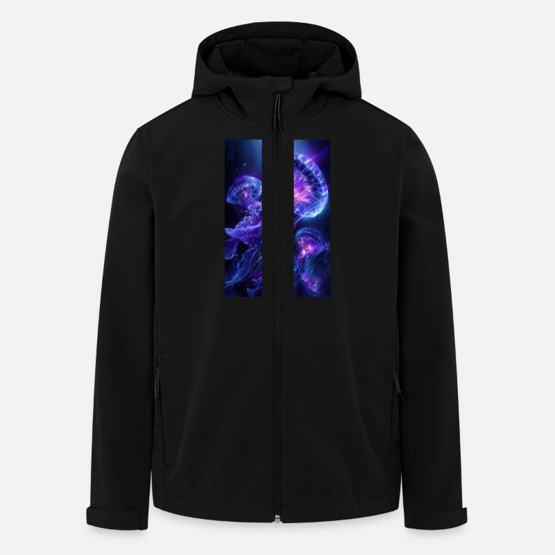 Méduse néon - Veste softshell homme en polyester recyclé Stanley/Stella - noir