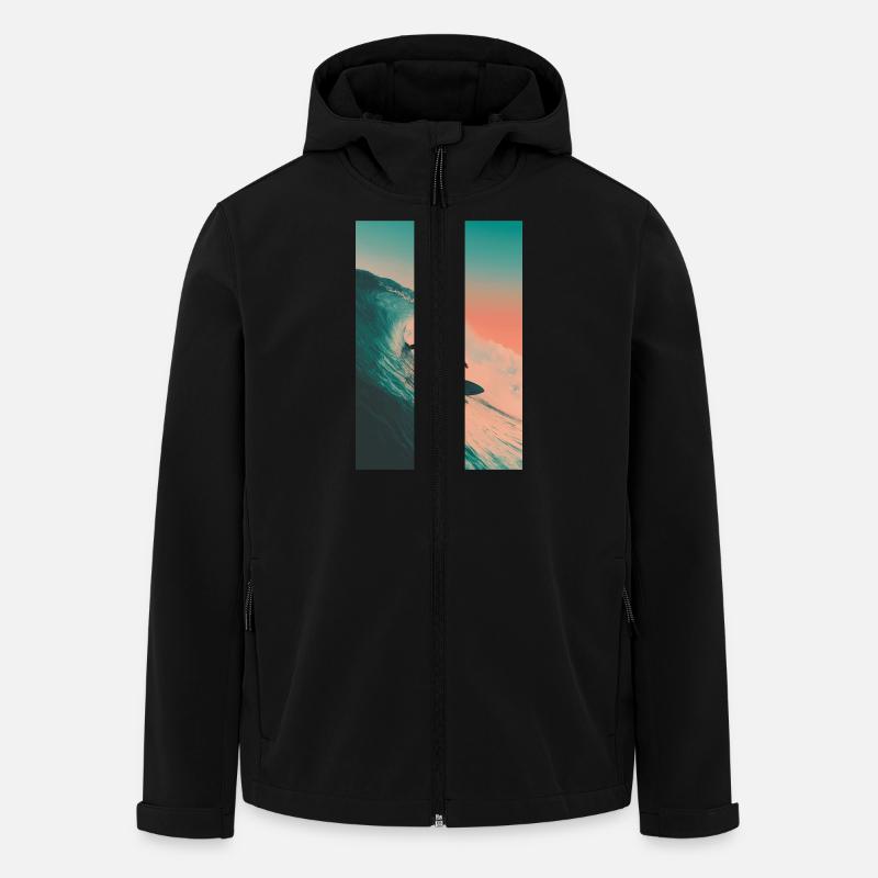 Sunset Wave Surf - Veste softshell homme en polyester recyclé Stanley/Stella - noir