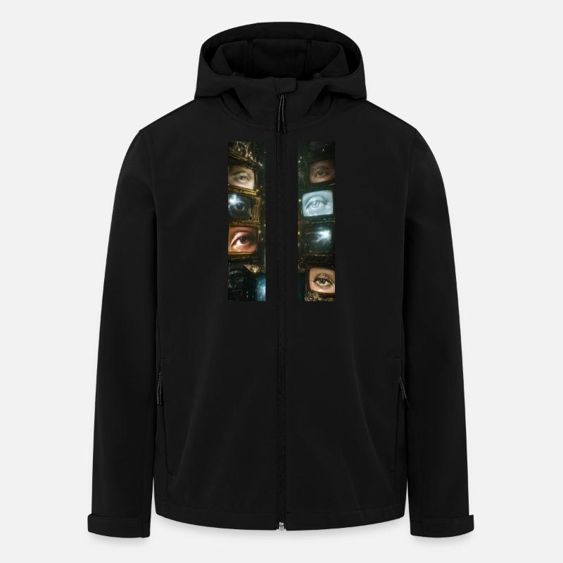 Augen auf Vintage-Fernseher - Recycelte Männer Softshell-Jacke von Stanley/Stella - Schwarz