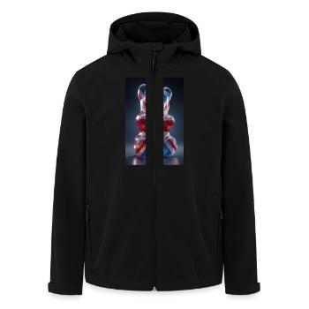 Union Jack Gummibärchen - Recycelte Männer Softshell-Jacke von Stanley/Stella - Schwarz - Vorne - AI Model Male 185 light (185cm)