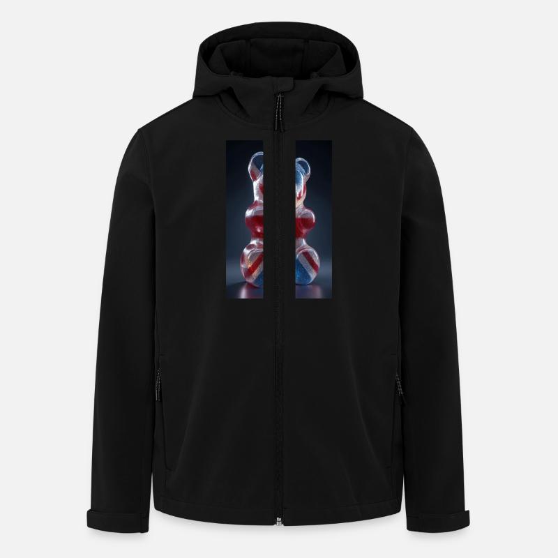 Gummibärchen mit britischer Flagge - Recycelte Männer Softshell-Jacke von Stanley/Stella - Schwarz
