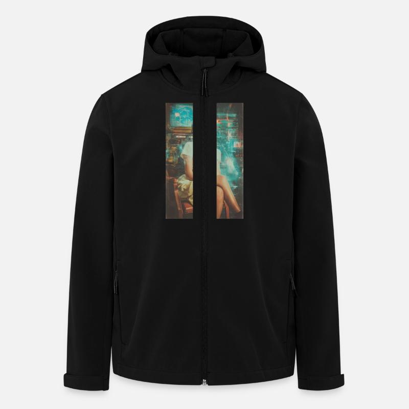 Retro Sci-Fi Operator - Men’s Recycled Softshell Jacket by Stanley/Stella - black