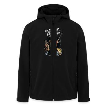 I'm fishing – tips no, beer yes! - Men’s Recycled Softshell Jacket by Stanley/Stella - black - Front - AI Model Male 185 light (185cm)