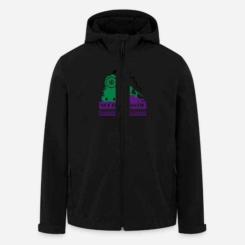 Nordatlantische Art-déco-Eisenbahn - Recycelte Männer Softshell-Jacke von Stanley/Stella - Schwarz