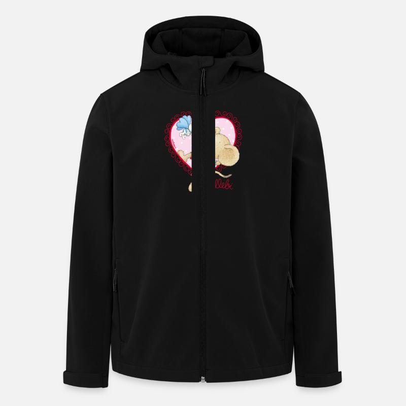 Lillebi Herz pink - Recycelte Männer Softshell-Jacke von Stanley/Stella - Schwarz