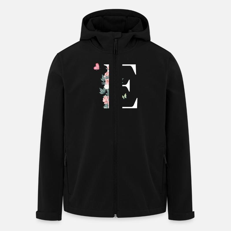 Buchstabe e rosa Blumen - Recycelte Männer Softshell-Jacke von Stanley/Stella - Schwarz