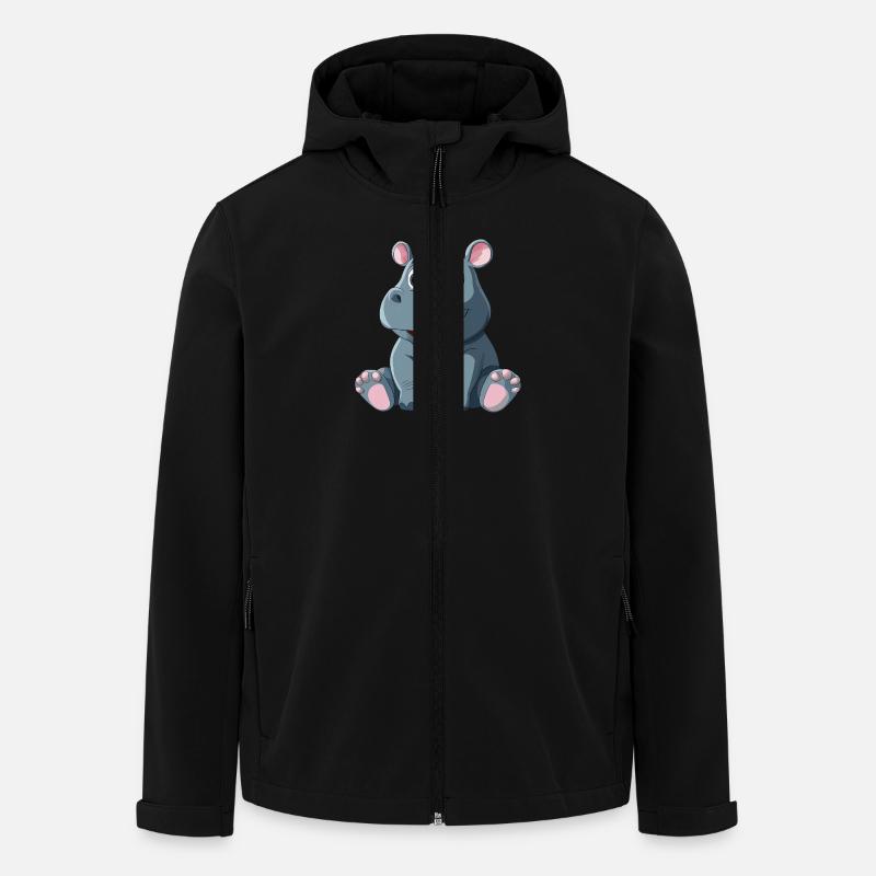 Nilpferd - Recycelte Männer Softshell-Jacke von Stanley/Stella - Schwarz
