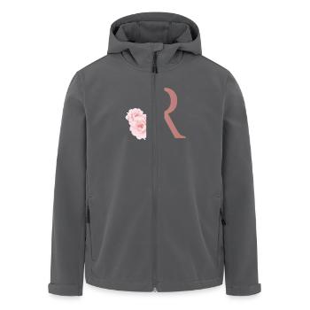Lettre R avec des fleurs - Veste softshell homme en polyester recyclé Stanley/Stella - noir - Devant - AI Model Male 185 light (185cm)