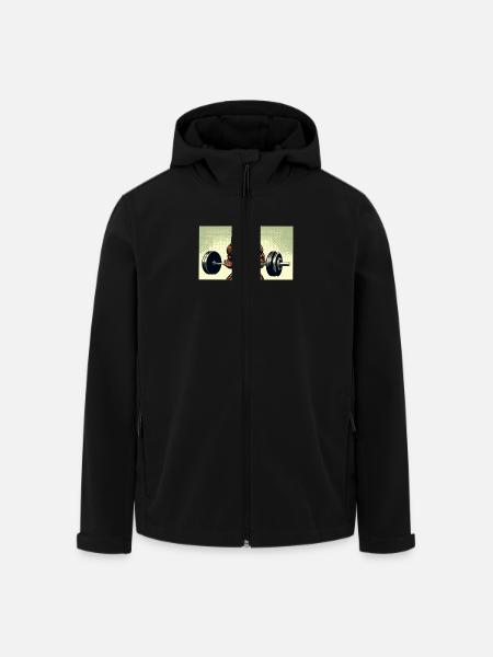 CurlBear – Der Hantel-Champion - Recycelte Männer Softshell-Jacke von Stanley/Stella - Schwarz