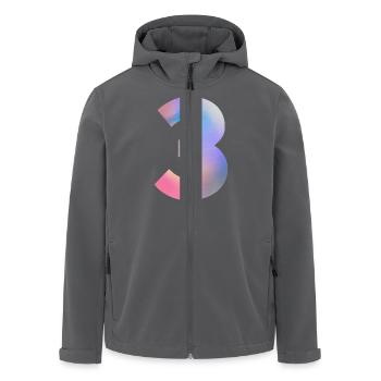 Colorful Number 3 - Men’s Recycled Softshell Jacket by Stanley/Stella - black - Front - AI Model Male 185 light (185cm)