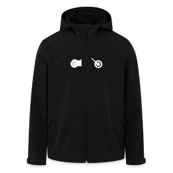 Harrikka softail chopper - Men’s Recycled Softshell Jacket by Stanley/Stella - black - Front - AI Model Male 185 light (185cm)