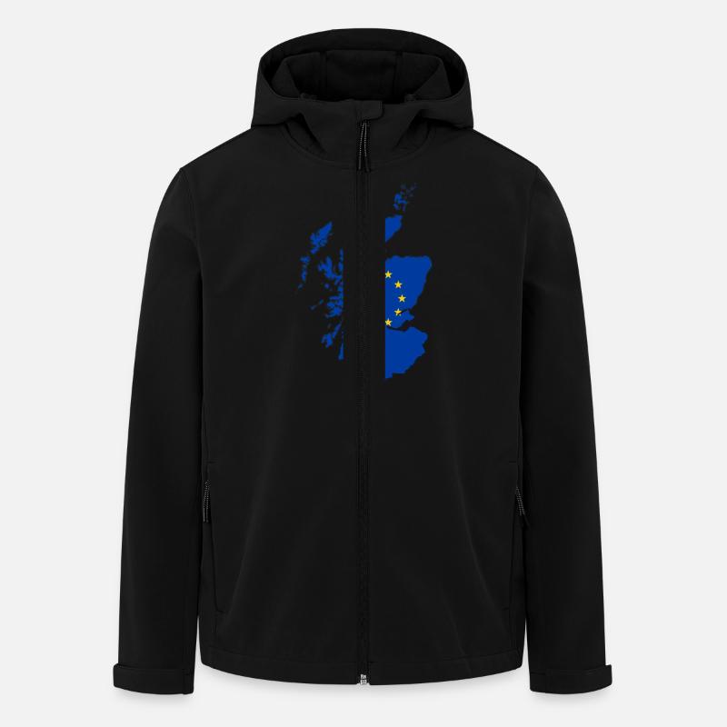 Carte d'Ecosse avec l'UE Drapeau - Veste softshell homme en polyester recyclé Stanley/Stella - noir