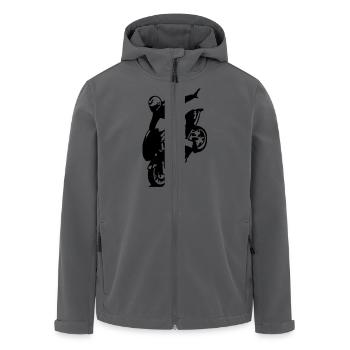 Superbike Stoppie one hand - Recycelte Männer Softshell-Jacke von Stanley/Stella - Schwarz - Vorne - AI Model Male 185 light (185cm)