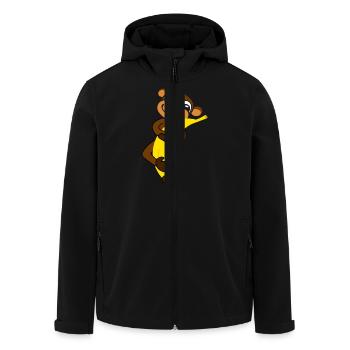 Singe avec des bananes - Veste softshell homme en polyester recyclé Stanley/Stella - noir - Devant - AI Model Male 185 light (185cm)
