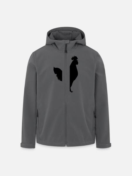 rooster silhouette design - Men’s Recycled Softshell Jacket by Stanley/Stella - black