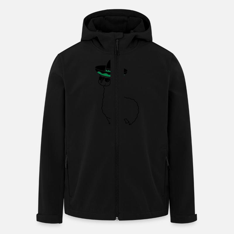 lama_mexico_2 - Recycelte Männer Softshell-Jacke von Stanley/Stella - Schwarz