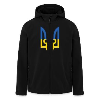 Ukraine Flag Symbol - Flag Of Ukraine - Men’s Recycled Softshell Jacket by Stanley/Stella - black - Front - AI Model Male 185 light (185cm)