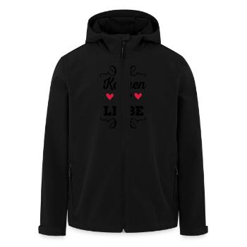 Kochen ist Liebe - Recycelte Männer Softshell-Jacke von Stanley/Stella - Schwarz - Vorne - AI Model Male 185 light (185cm)