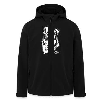 Kurzhaar Collie Portrait Hunde Hund Wilsigns - Recycelte Männer Softshell-Jacke von Stanley/Stella - Schwarz - Vorne - AI Model Male 185 light (185cm)