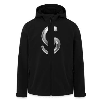 Chrome ,, S " Metallic - Recycelte Männer Softshell-Jacke von Stanley/Stella - Schwarz - Vorne - AI Model Male 185 light (185cm)