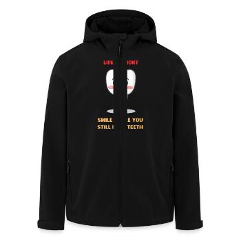 La vie est courte sourire alors que vous avez encore des dents - Veste softshell homme en polyester recyclé Stanley/Stella - noir - Devant - AI Model Male 185 light (185cm)