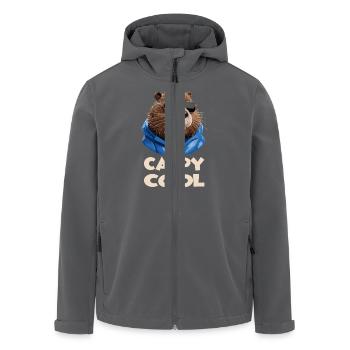 Stilvolle Biber tragen Sonnenbrillen Spaß - Recycelte Männer Softshell-Jacke von Stanley/Stella - Anthrazit - Vorne - AI Model Male 185 light (185cm)