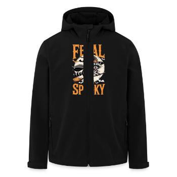 Niedlicher Waschbär als Hexe Feral and Spooky - Recycelte Männer Softshell-Jacke von Stanley/Stella - Schwarz - Vorne - AI Model Male 185 light (185cm)