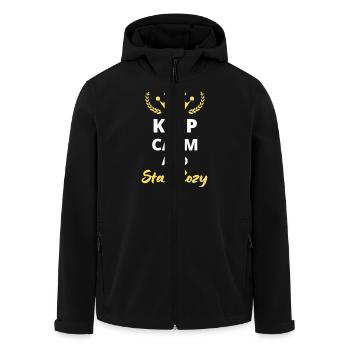 Keep Calm and Stay Cozy - Men’s Recycled Softshell Jacket by Stanley/Stella - black - Front - AI Model Male 185 light (185cm)