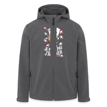 Je peux pas j'ai poker - Veste softshell homme en polyester recyclé Stanley/Stella - charbon - Devant - AI Model Male 185 light (185cm)