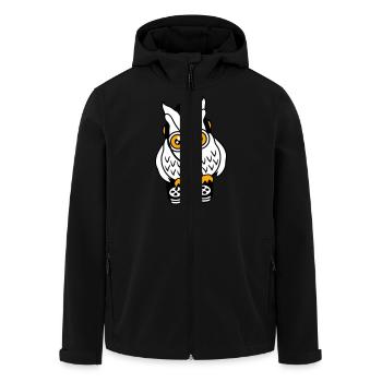 Gamer Eule zocken Spieler Controller Headset Spaß - Recycelte Männer Softshell-Jacke von Stanley/Stella - Schwarz - Vorne - AI Model Male 185 light (185cm)