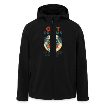 GMT Dreams für Fans von Uhren mit GMT Funktion - Recycelte Männer Softshell-Jacke von Stanley/Stella - Schwarz - Vorne - AI Model Male 185 light (185cm)