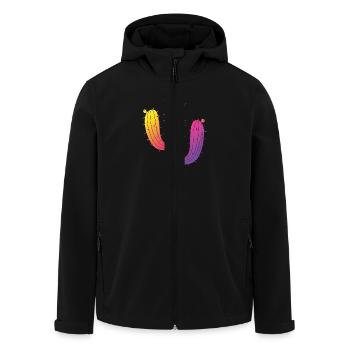 Cactus Arc-en-Ciel - Ambiance Soleil Couchant - Veste softshell homme en polyester recyclé Stanley/Stella - noir - Devant - AI Model Male 185 light (185cm)
