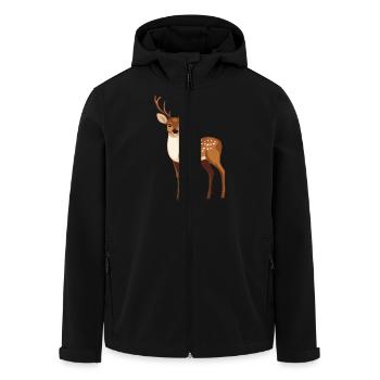 stolzer Hirsch - Recycelte Männer Softshell-Jacke von Stanley/Stella - Schwarz - Vorne - AI Model Male 185 light (185cm)