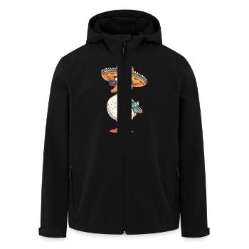 Gans Comic Lustig Sombrero - Recycelte Männer Softshell-Jacke von Stanley/Stella - Schwarz - Vorne - AI Model Male 185 light (185cm)